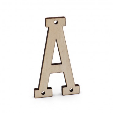Lettera in Legno Collage con Fori da Cucire 46 mm 1 pz