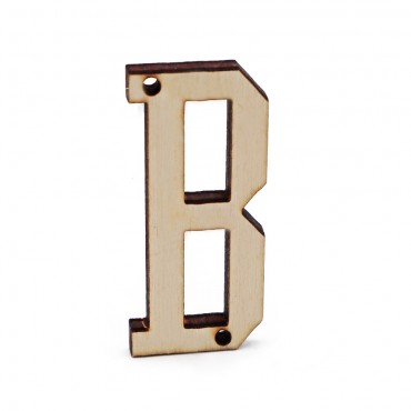 Lettera in Legno Collage con Fori da Cucire 46 mm 1 pz 