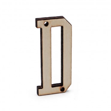 Lettera in Legno Collage con Fori da Cucire 46 mm 1 pz 