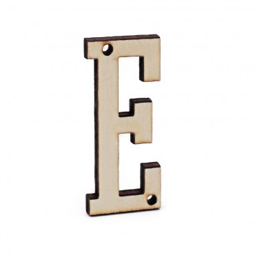 Lettera in Legno Collage con Fori da Cucire 46 mm 1 pz 