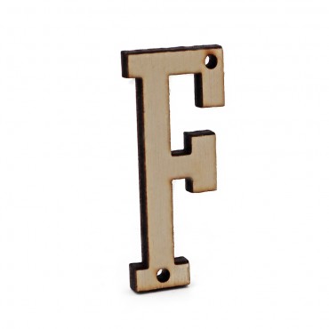 Lettera in Legno Collage con Fori da Cucire 46 mm 1 pz 