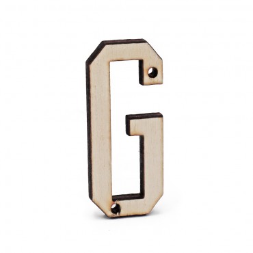 Lettera in Legno Collage con Fori da Cucire 46 mm 1 pz 