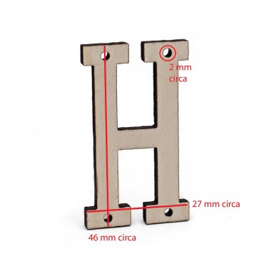 Lettera in legno Collage H