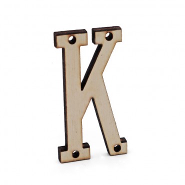 Lettera in Legno Collage con Fori da Cucire 46 mm 1 pz 
