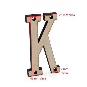 Lettera in legno Collage K