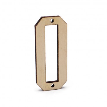 Lettera in Legno Collage con Fori da Cucire 46 mm 1 pz 