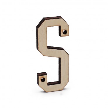 Lettera in Legno Collage con Fori da Cucire 46 mm 1 pz 