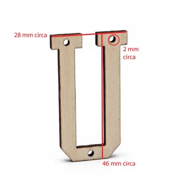 Lettera in legno Collage U