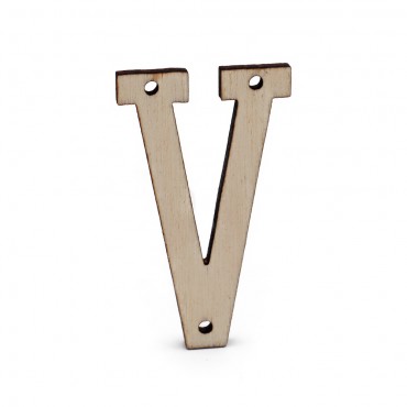 Lettera in Legno Collage con Fori da Cucire 46 mm 1 pz 