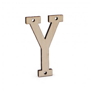 Lettera in Legno Collage con Fori da Cucire 46 mm 1 pz 