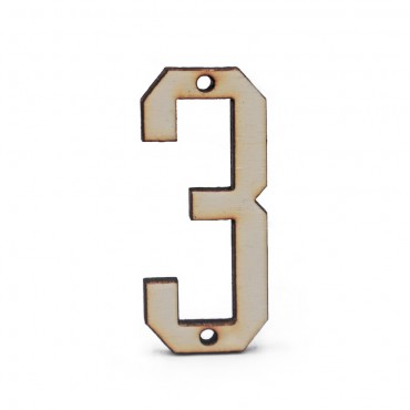 Numero in legno stile Collage da cucire 