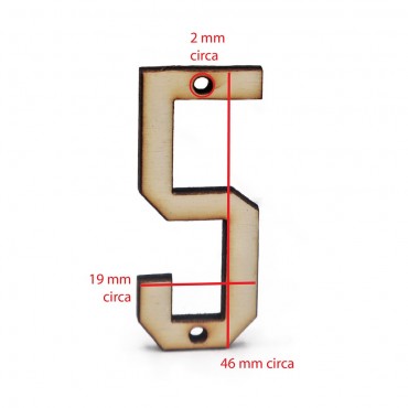 Numero in legno Collage 5