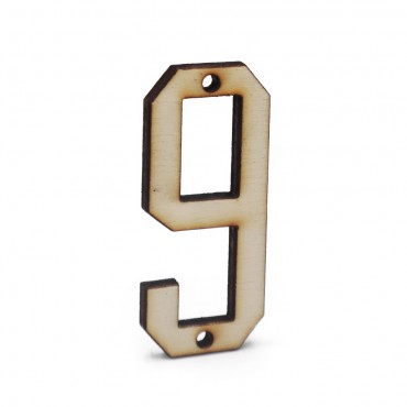 Numero in legno stile Collage da cucire 