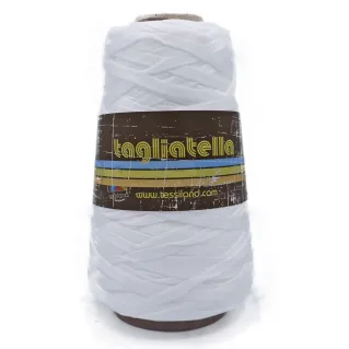 Ruban Tagliatella tubulaire pour sacs et décoration 200g Bianco