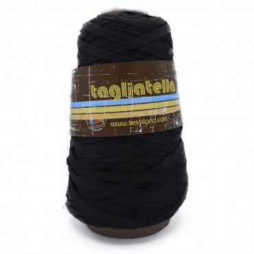 Tagliatella fettuccia tubolare per borse e arredo 200g Nero