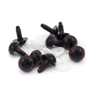 Fixed Eyes for Amigurumi with Safety Washer 10pcs Marrone