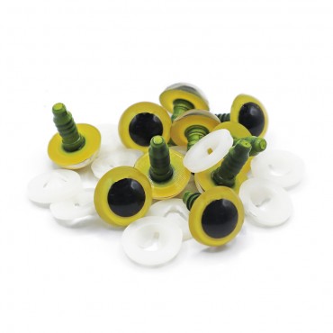 Occhi fissi cristallo Giallo per amigurumi mm14-Bustina 10 pezzi