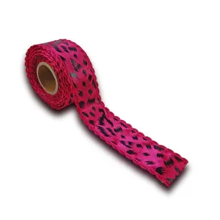 Ruban en coton décoré 30 mm pour décorations et nœuds 5 m Rose