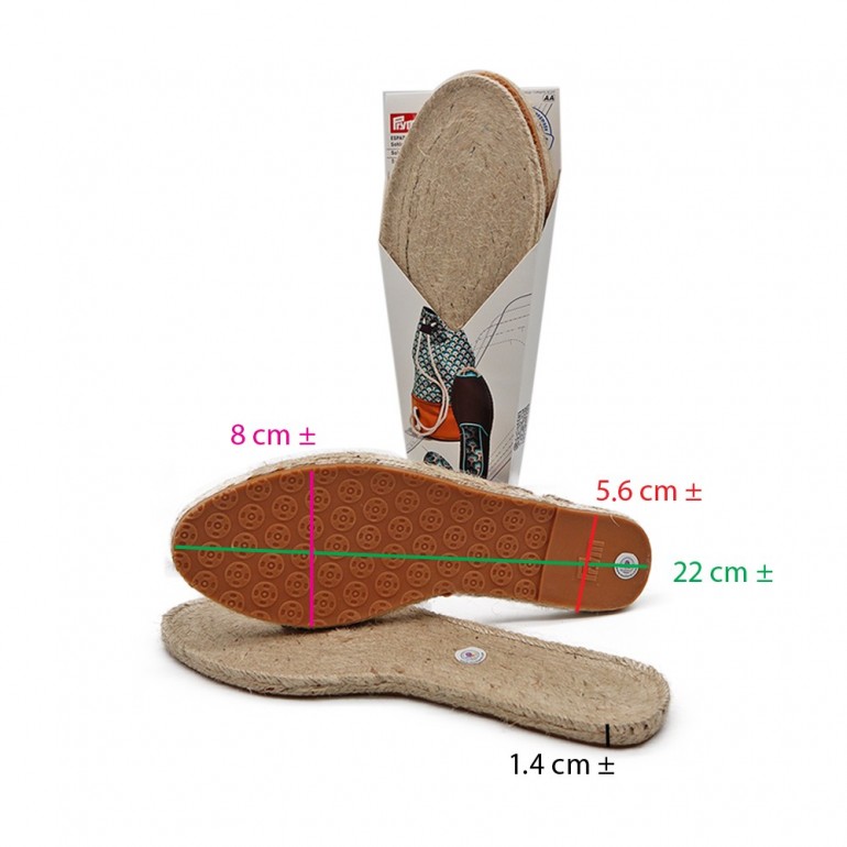 Suole per espadrillas in juta e gomma con fondo antiscivolo