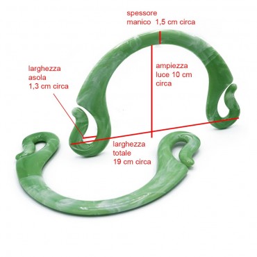Manici per borse a uncinetto Pipoca marmorizzati Verde | Tessiland