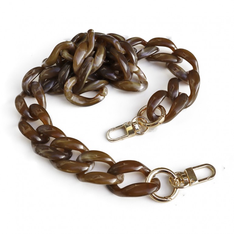 Bandoulière de chaîne en résine Tortue Cm75 mosquetons or