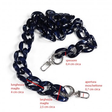 Resin chain strap Ocean Cm75 gold snap hooks