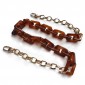 Resin chain strap Square Amber Cm70 gold snap hooks