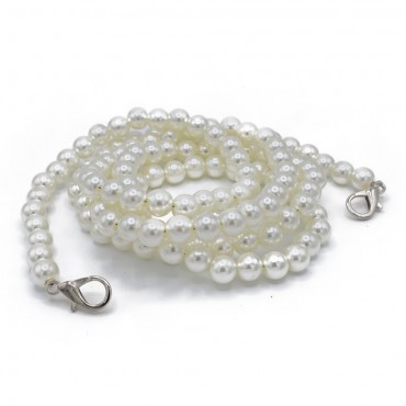 Tracolla di perle con moschettoni per borse e pochette
