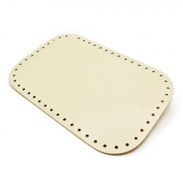 Eco Leather Bag Bottom 28x18 with Rounded Corner Ivory | Tessiland