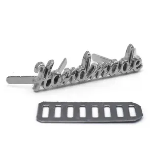 Handmade Metal Plate with Wings 35x8mm Argento