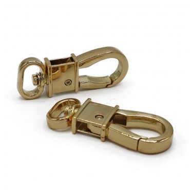 Moschettoni Army squadrati con apertura a molla 2pz Oro