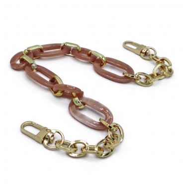 Manico Wells in resina con catena e moschettoni per pochette