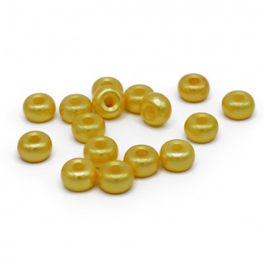Perline 9x5mm in resina silk per collane bracciali e applicazioni Giallo