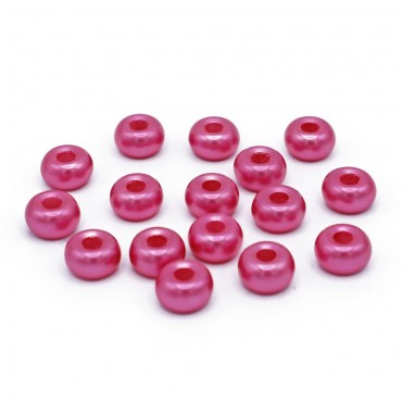 Perline 9x5mm in resina silk per collane bracciali e applicazioni Fuxia