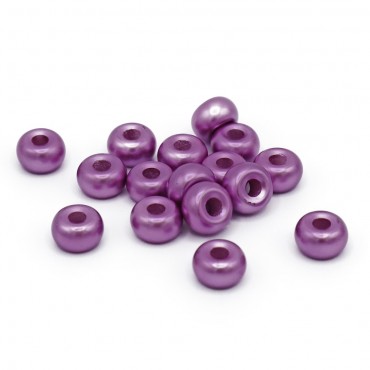 Perline silk in resina 9x5mm per collane bracciali e applicazioni 16pz Lilla