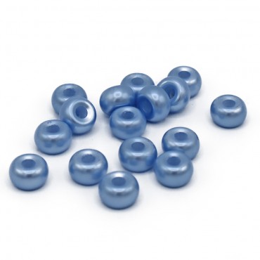 Perline silk in resina 9x5mm per collane bracciali e applicazioni 16pz Celeste