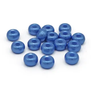 Perlas de 9x5mm en resina silk para collares, pulseras y aplicaciones Azzurro