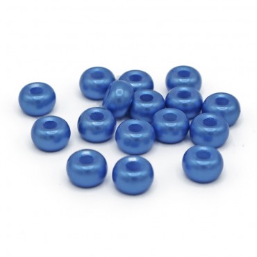 Perline silk in resina 9x5mm per collane bracciali e applicazioni 16pz Azzurro