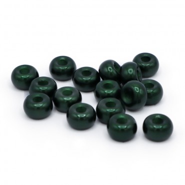 Perline silk in resina 9x5mm per collane bracciali e applicazioni 16pz Verdone