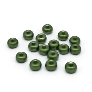 Perlas de 9x5mm en resina silk para collares, pulseras y aplicaciones Verde
