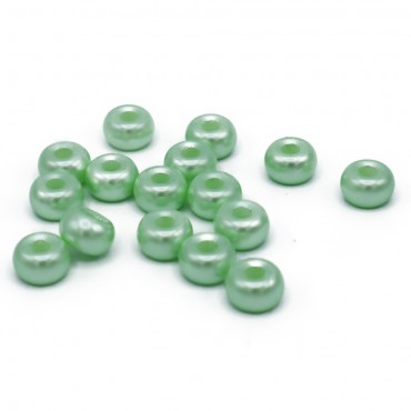 Perline 9x5mm in resina silk per collane bracciali e applicazioni Verdino