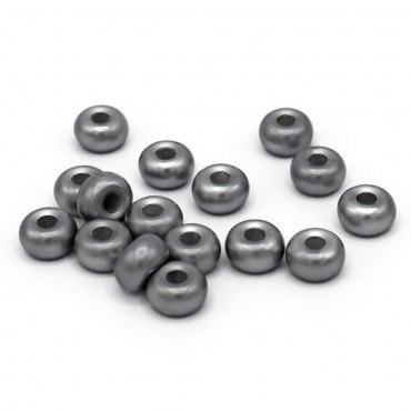 Perline Silk Argento mm9x5 foro mm3