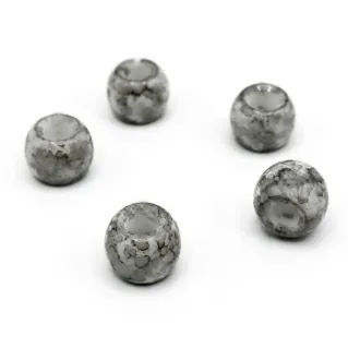 Perlas 12x8mm de vidrio efecto mármol para accesorios y bisutería Perla