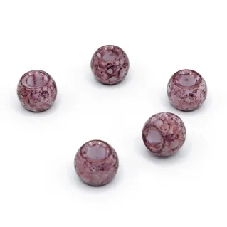 12x8mm Marble Effect Glass Beads for Accessories and Jewelry Pink