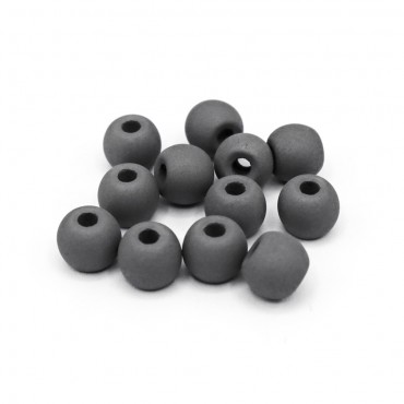 Perline cilindriche mat in resina 8x6mm per bijoux Grigio