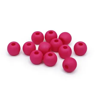 Perlas de 8 mm en resina efecto mate para bisutería Fuxia
