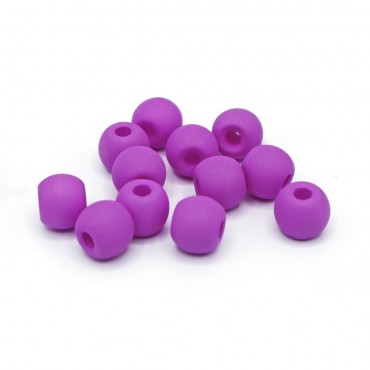 Perline cilindriche mat in resina 8x6mm per bijoux Magenta