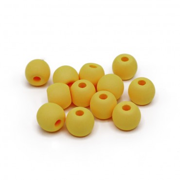 Perline cilindriche mat in resina 8x6mm per bijoux Giallo