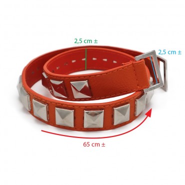 MA133-Tracolla con borchie-Arancio