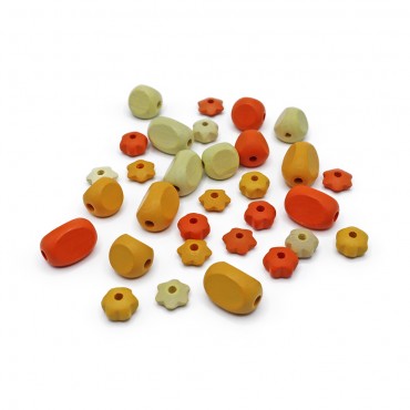 Perline mix in legno stile etnico per bijoux